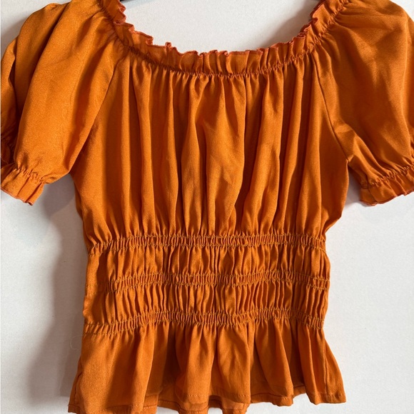 Orange Ruffled Women's Top - Picture 3 of 3